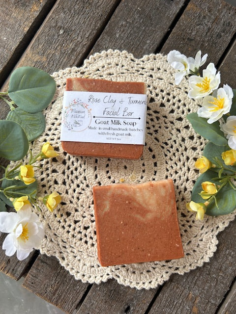 Rose Clay and Turmeric Facial Bar